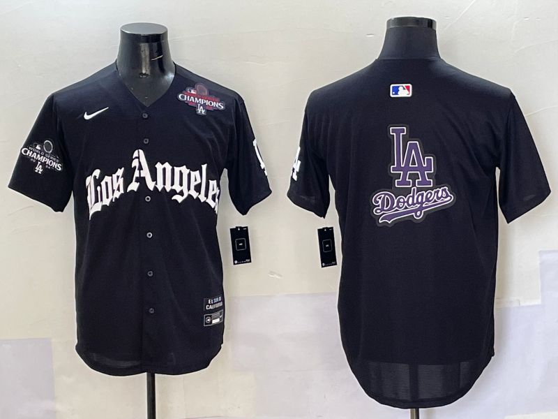 Men Los Angeles Dodgers Blank Black Five generations Joint Name 2025 Nike MLB Jersey style 76